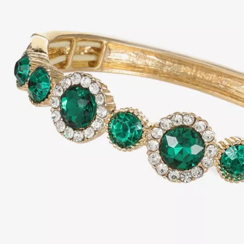 Monet Jewelry Halo Stretch Womens Glass Round Bangle Bracelet