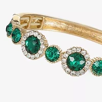 Monet Jewelry Halo Stretch Womens Glass Round Bangle Bracelet
