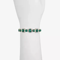 Monet Jewelry Halo Stretch Womens Glass Round Bangle Bracelet