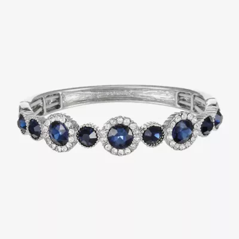 Monet Jewelry Halo Stretch Womens Glass Round Bangle Bracelet
