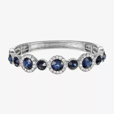 Monet Jewelry Halo Stretch Womens Glass Round Bangle Bracelet