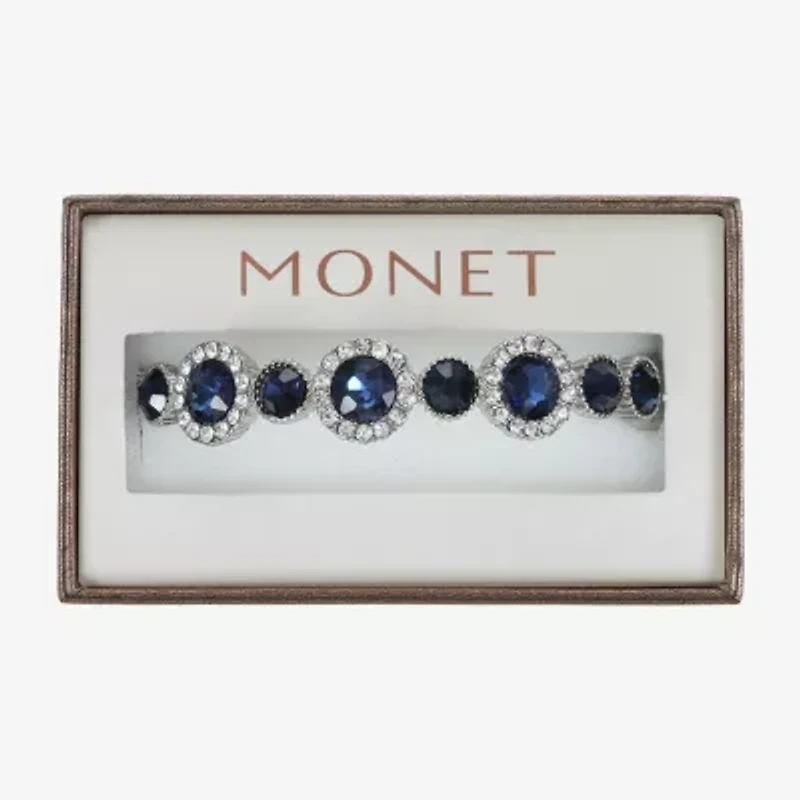 Monet Jewelry Halo Stretch Womens Glass Round Bangle Bracelet