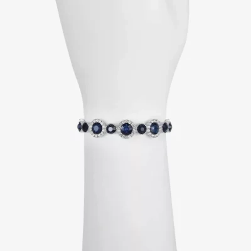 Monet Jewelry Halo Stretch Womens Glass Round Bangle Bracelet