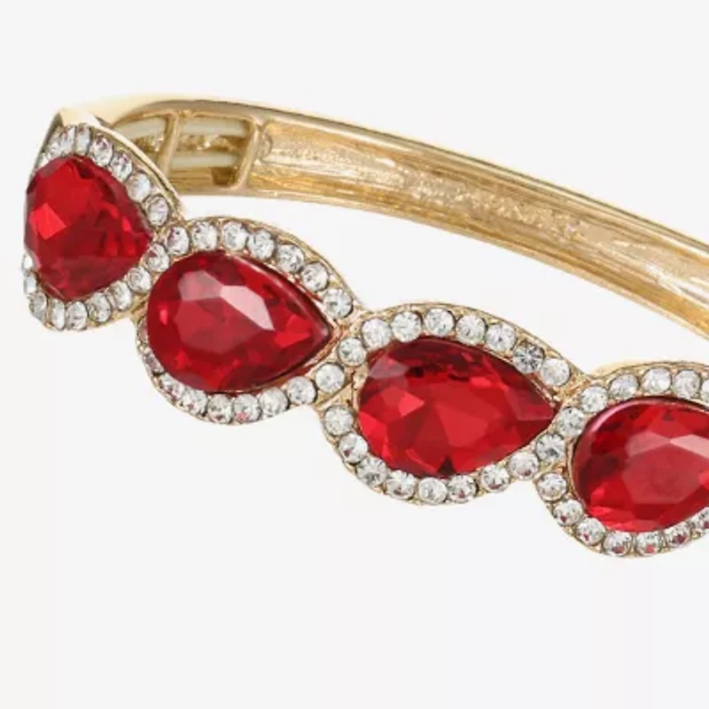 Monet Jewelry Gold Tone Halo Stretch Womens Glass Bangle Bracelet