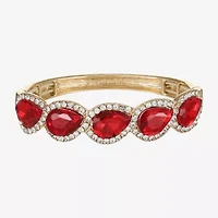 Monet Jewelry Gold Tone Halo Stretch Womens Glass Bangle Bracelet