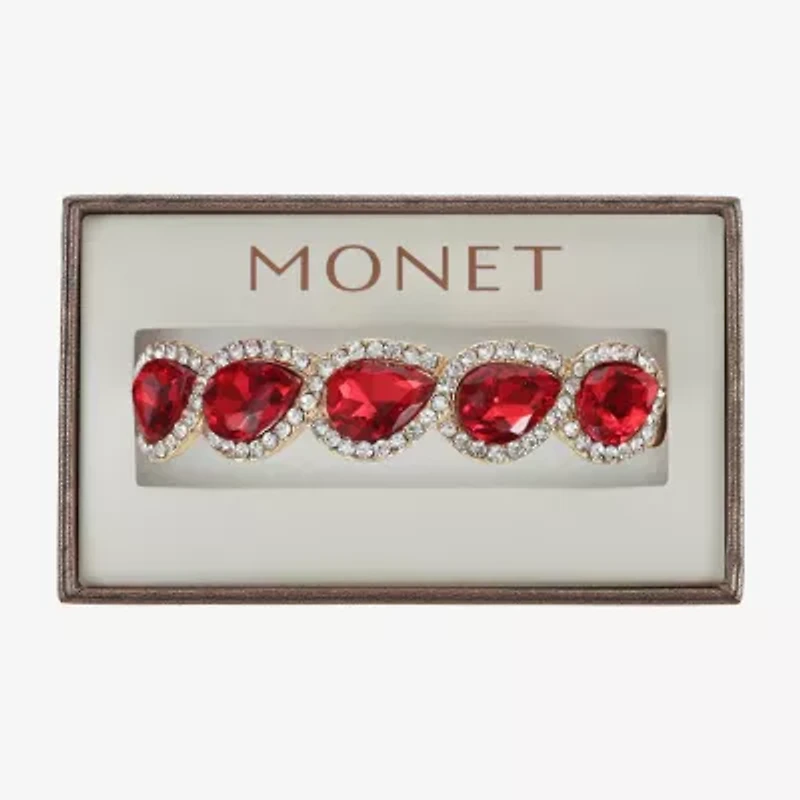 Monet Jewelry Gold Tone Halo Stretch Womens Glass Bangle Bracelet