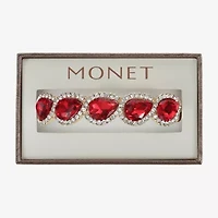 Monet Jewelry Gold Tone Halo Stretch Womens Glass Bangle Bracelet