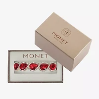 Monet Jewelry Gold Tone Halo Stretch Womens Glass Bangle Bracelet