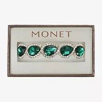 Monet Jewelry Gold Tone Halo Stretch Womens Glass Bangle Bracelet