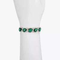 Monet Jewelry Gold Tone Halo Stretch Womens Glass Bangle Bracelet