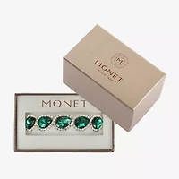 Monet Jewelry Gold Tone Halo Stretch Womens Glass Bangle Bracelet
