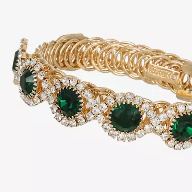 Monet Jewelry Gold Tone Halo Coil Womens Glass Wrap Bracelet