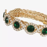 Monet Jewelry Gold Tone Halo Coil Womens Glass Wrap Bracelet