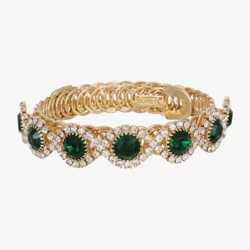 Monet Jewelry Gold Tone Halo Coil Womens Glass Wrap Bracelet