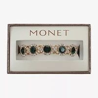 Monet Jewelry Gold Tone Halo Coil Womens Glass Wrap Bracelet