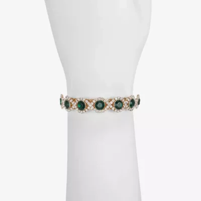 Monet Jewelry Gold Tone Halo Coil Womens Glass Wrap Bracelet