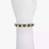 Monet Jewelry Gold Tone Halo Coil Womens Glass Wrap Bracelet