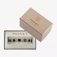 Monet Jewelry Gold Tone Halo Coil Womens Glass Wrap Bracelet