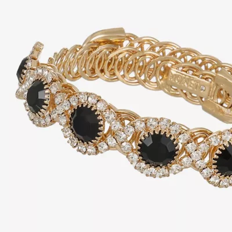 Monet Jewelry Gold Tone Halo Coil Womens Glass Wrap Bracelet