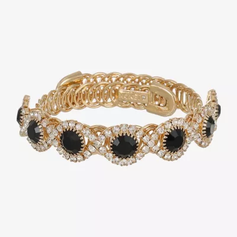 Monet Jewelry Gold Tone Halo Coil Womens Glass Wrap Bracelet