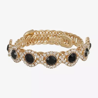 Monet Jewelry Gold Tone Halo Coil Womens Glass Wrap Bracelet