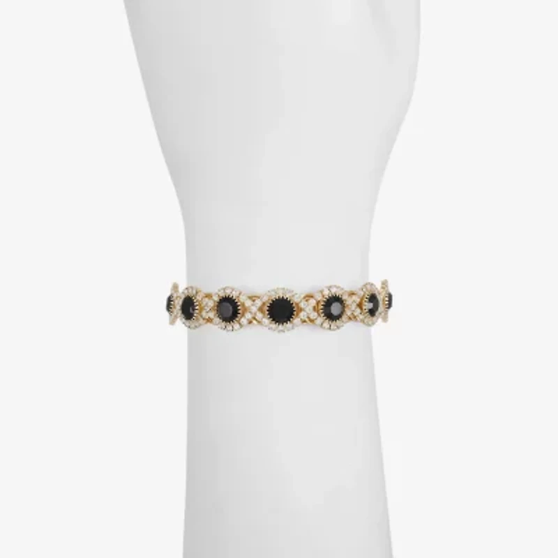 Monet Jewelry Gold Tone Halo Coil Womens Glass Wrap Bracelet