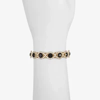 Monet Jewelry Gold Tone Halo Coil Womens Glass Wrap Bracelet