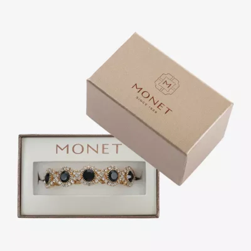 Monet Jewelry Gold Tone Halo Coil Womens Glass Wrap Bracelet
