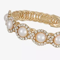 Monet Jewelry Gold Tone Halo Coil Womens Glass Wrap Bracelet