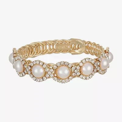 Monet Jewelry Gold Tone Halo Coil Womens Glass Wrap Bracelet