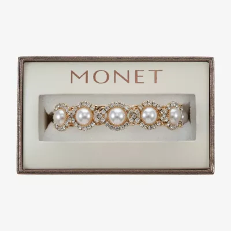 Monet Jewelry Gold Tone Halo Coil Womens Glass Wrap Bracelet