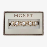 Monet Jewelry Gold Tone Halo Coil Womens Glass Wrap Bracelet
