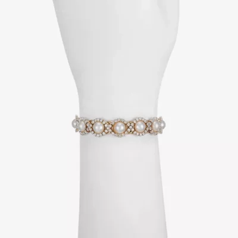 Monet Jewelry Gold Tone Halo Coil Womens Glass Wrap Bracelet
