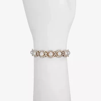 Monet Jewelry Gold Tone Halo Coil Womens Glass Wrap Bracelet