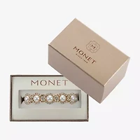 Monet Jewelry Gold Tone Halo Coil Womens Glass Wrap Bracelet