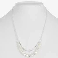 Monet Jewelry Timeless Silver Tone Frontal Womens 16 Inch Collar Necklace