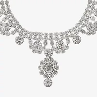 Monet Jewelry Timeless Silver Tone Womens Glass 17 Inch Y Necklace
