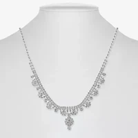 Monet Jewelry Timeless Silver Tone Womens Glass 17 Inch Y Necklace