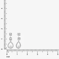 Monet Jewelry Timeless Silver Tone Womens Glass Simulated Pearl Hypoallergenic Drop Earrings