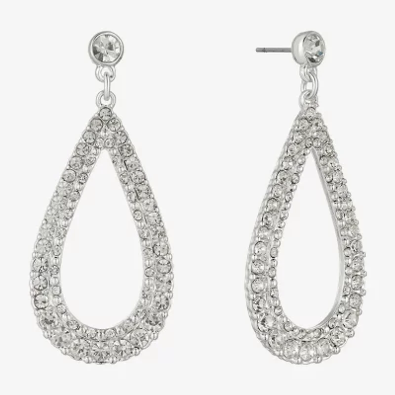 Monet Jewelry Timeless Silver Tone Womens Glass Hypoallergenic Drop Earrings