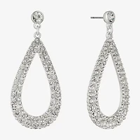 Monet Jewelry Timeless Silver Tone Womens Glass Hypoallergenic Drop Earrings