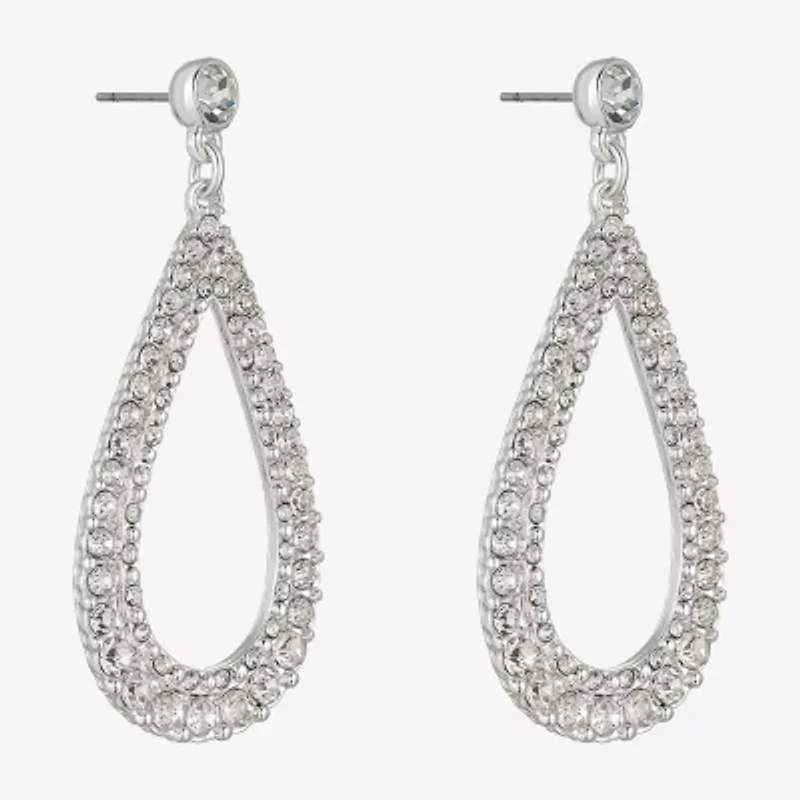 Monet Jewelry Timeless Silver Tone Womens Glass Hypoallergenic Drop Earrings