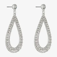 Monet Jewelry Timeless Silver Tone Womens Glass Hypoallergenic Drop Earrings