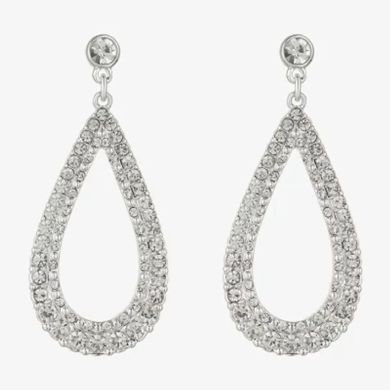 Monet Jewelry Timeless Silver Tone Womens Glass Hypoallergenic Drop Earrings