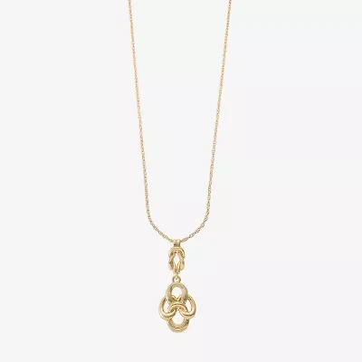 Monet Jewelry Gold Tone Womens Knot 28 Inch Pendant Necklace