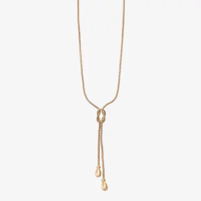 Monet Jewelry Gold Tone Bolo Tie Womens 22 Inch Y Necklace