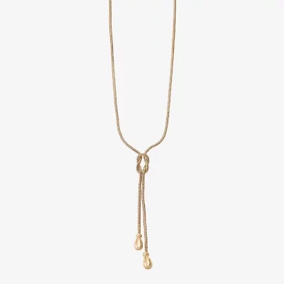 Monet Jewelry Gold Tone Bolo Tie Womens 22 Inch Y Necklace