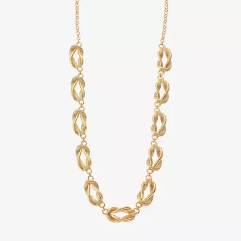 Monet Jewelry Gold Tone Womens 17 Inch Collar Necklace