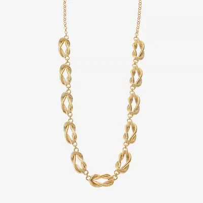 Monet Jewelry Gold Tone Womens 17 Inch Collar Necklace