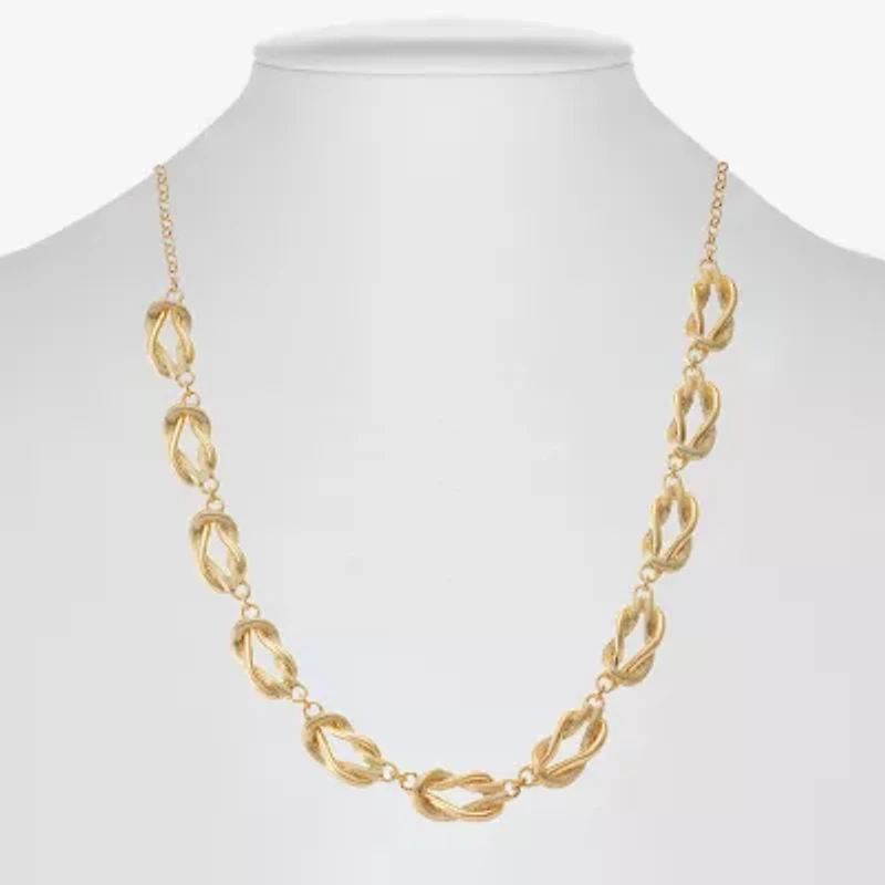 Monet Jewelry Gold Tone Womens 17 Inch Collar Necklace